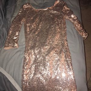 Rose gold Lulus dress